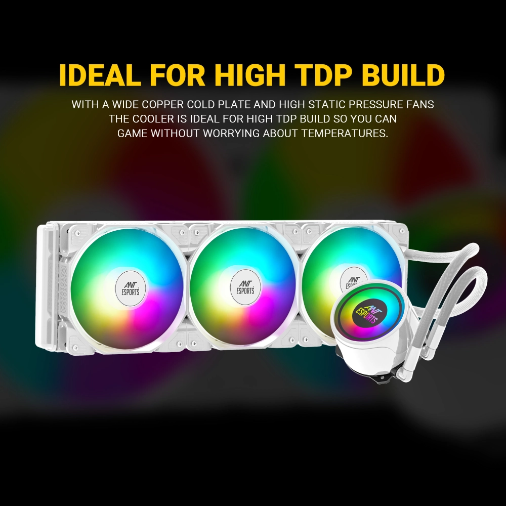 Ant Esports CPU Cooler Liquid ICE 360 ARGB White view 2